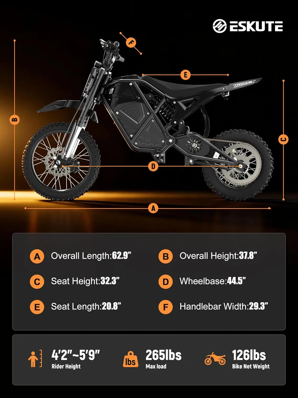 ESKUTE NOVA Mini Electric Dirt Bike image 6