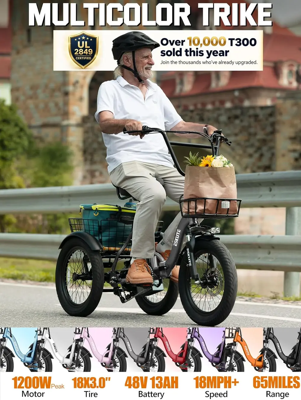 ESKUTE T300 Folding Electric Trike image 2