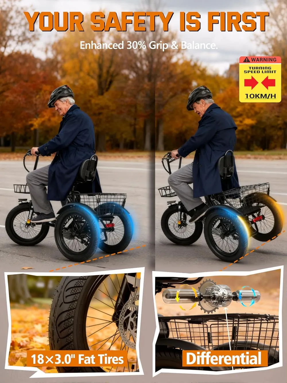 ESKUTE T300 Folding Electric Trike image 3
