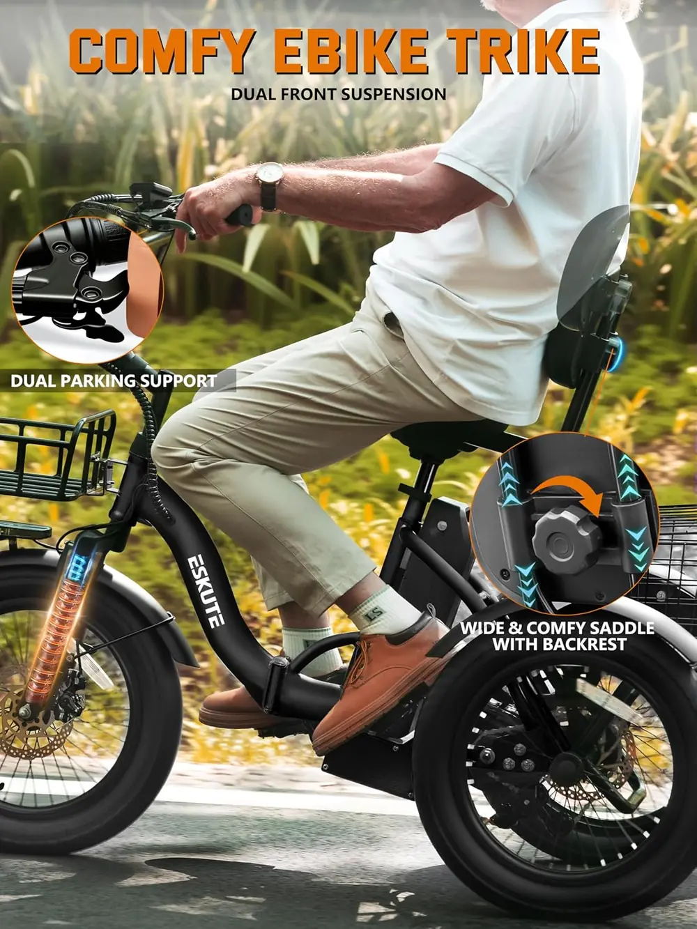 ESKUTE T300 Folding Electric Trike image 4