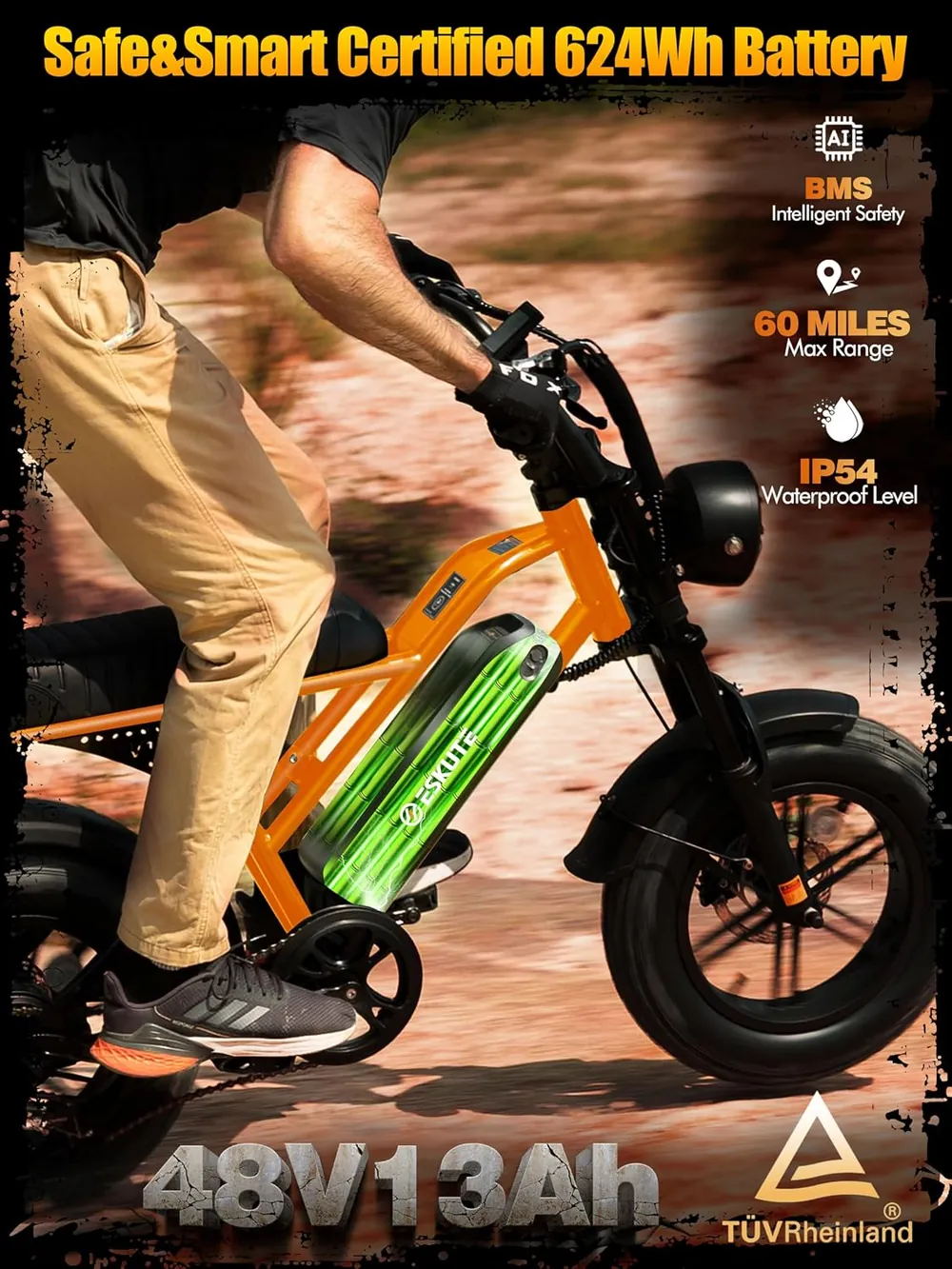 ESKUTE V100 16" Fat Tire Electric Bike image 4