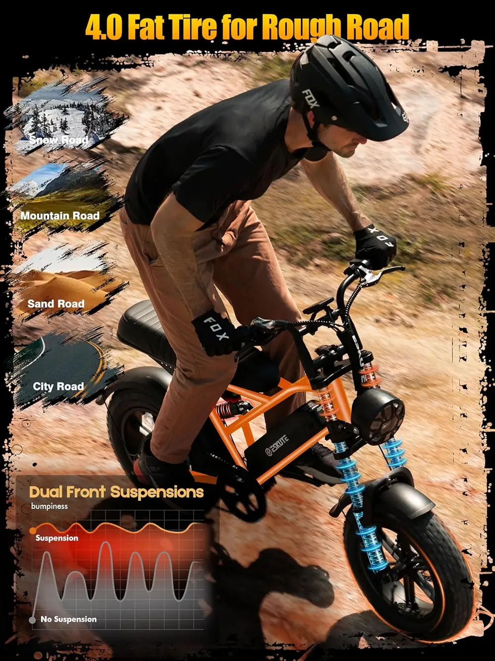 ESKUTE V100 16" Fat Tire Electric Bike image 5