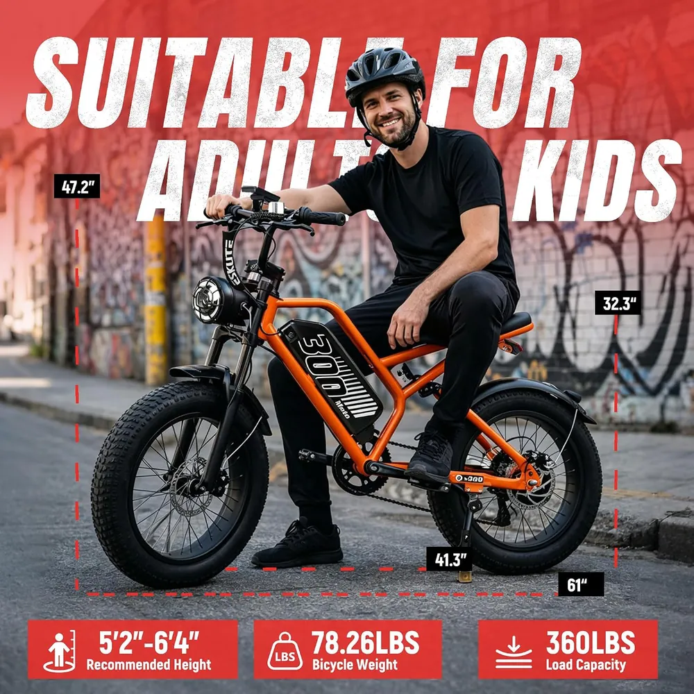 ESKUTE V300 20" Fat Tire Electric Bike image 6